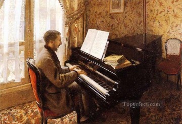 ピアノを弾く若い男 ギュスターヴ・カイユボット Oil Paintings